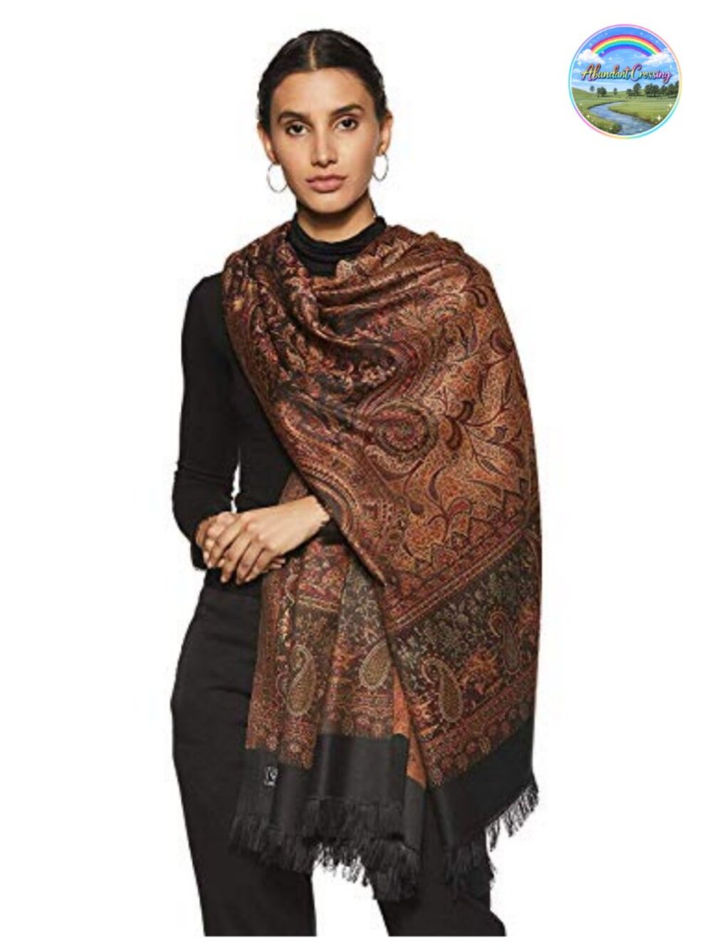 Pashmina Wool Blend Woven Shawl Wrap Large 40x80